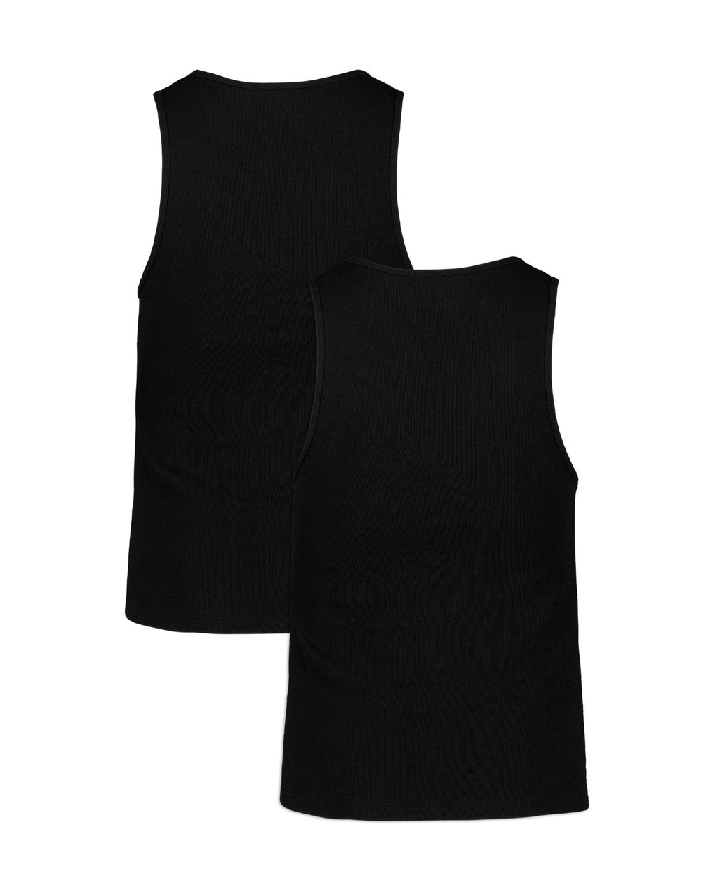 UA Performance Cotton Rib Men's 2-Pack Tank Undershirt - Black