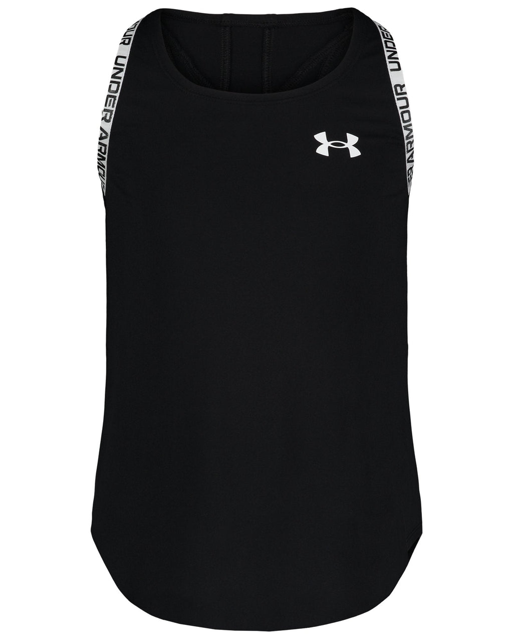 UA Knockout Logo Mesh Panel Little Girls' Tank - Black