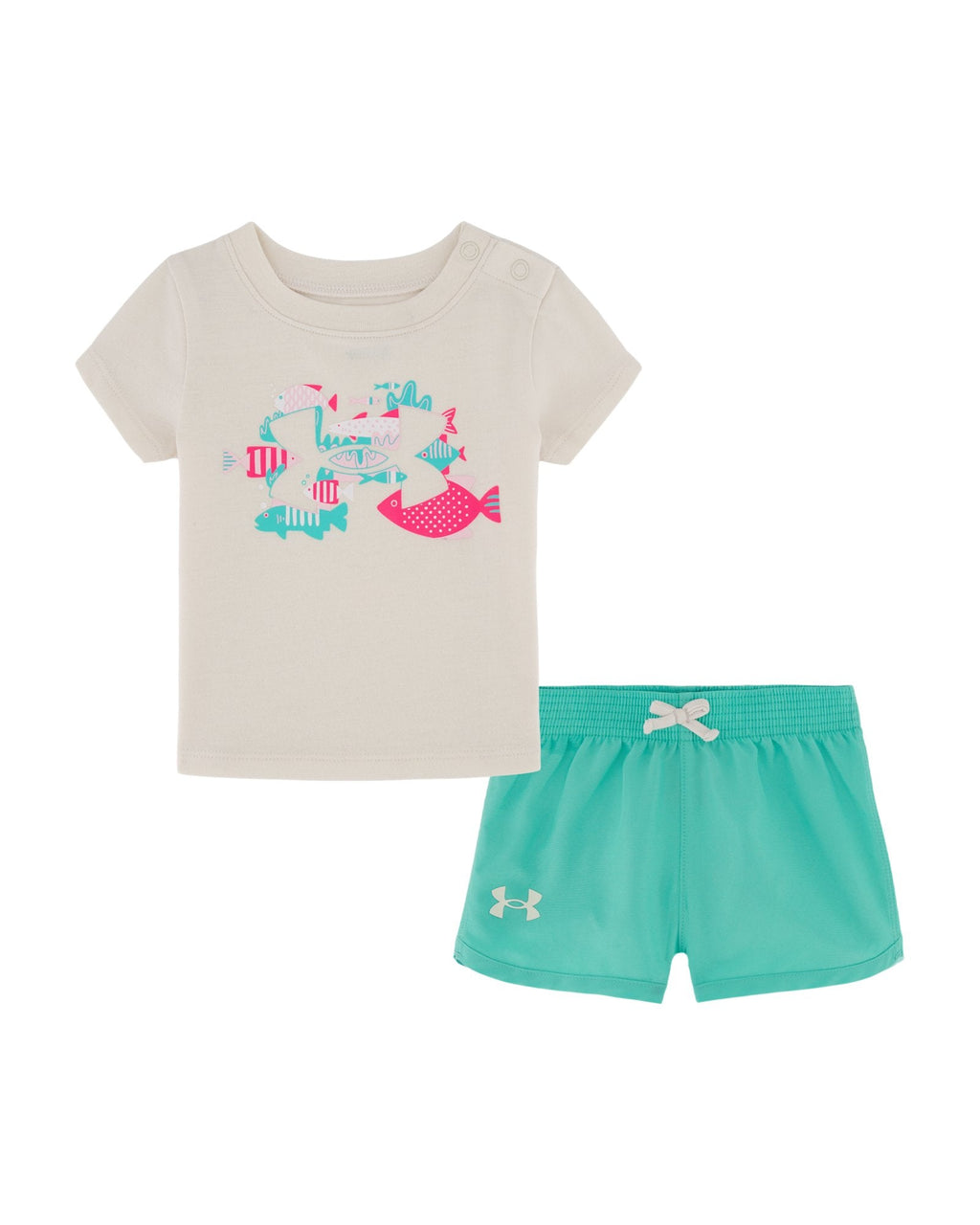 UA Fish Logo Newborn Girls' Shorts Set - Brown