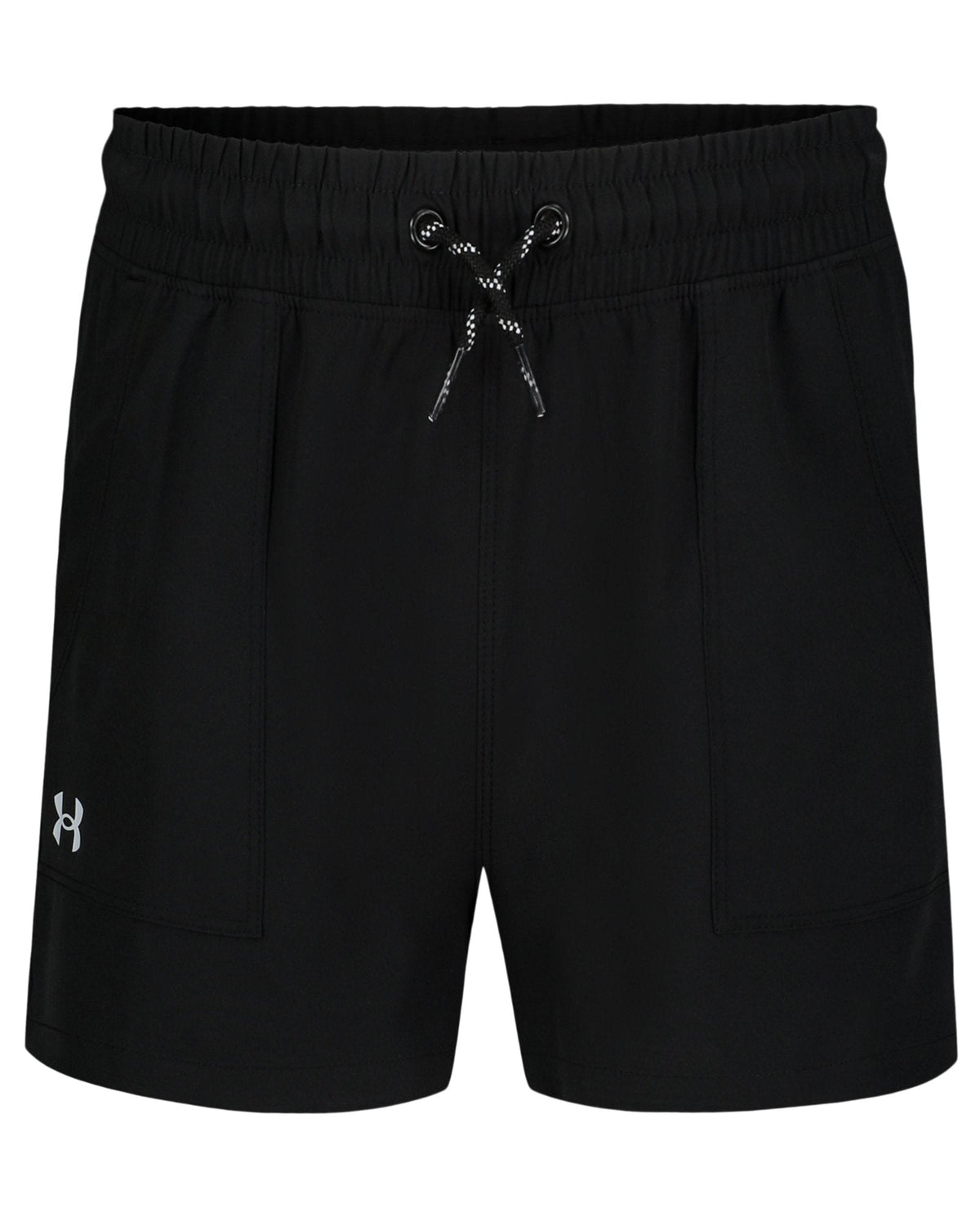 UA UPF 50+ Stretch Girls' Base Shorts - Black
