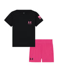 UA Freedom Flag Newborn Girls' Shorts Set - Black