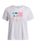 UA Tech™ Logo Graphic Girls' Short Sleeve - White