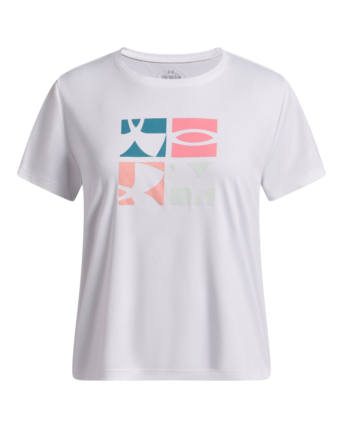 UA Tech™ Logo Graphic Girls' Short Sleeve - White