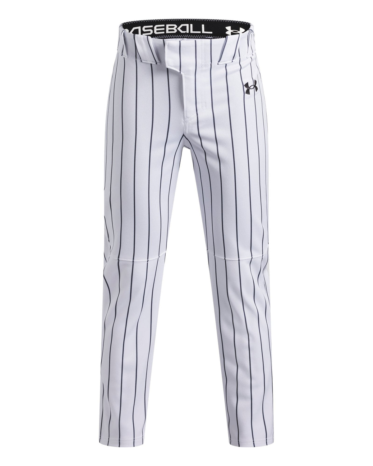 UA Utility Pro Pinstripe Tapered Boys' Baseball Pants - White