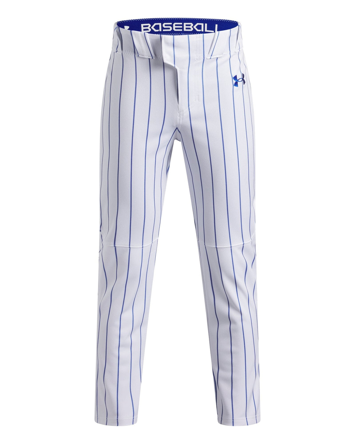 UA Utility Pro Pinstripe Tapered Boys' Baseball Pants - White