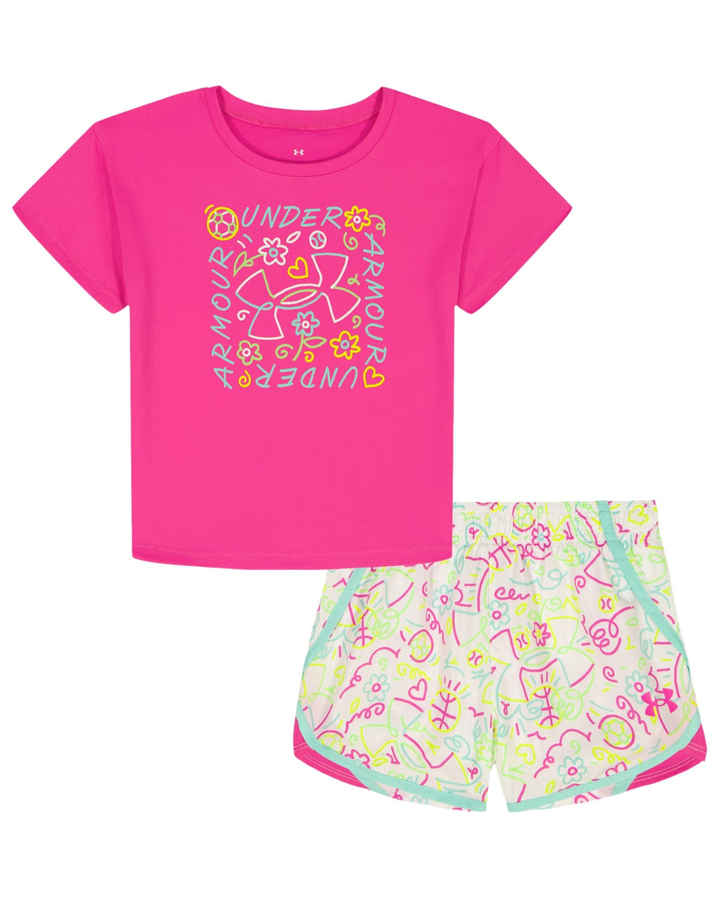 UA Printed Woven Infant Girls' Shorts Set - Pink