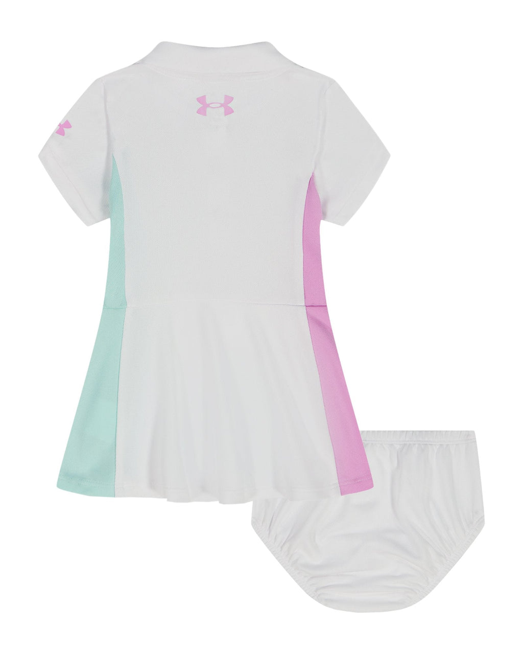UA Colorblock Newborn Girls' Polo Dress - White