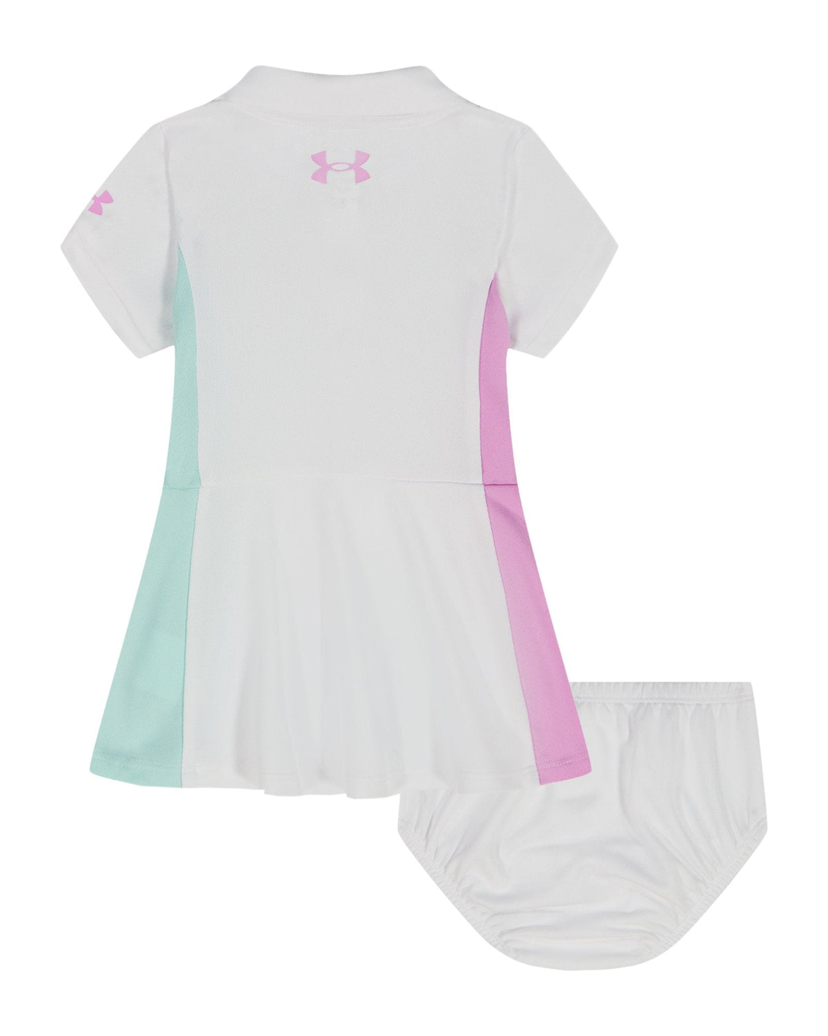 UA Colorblock Newborn Girls' Polo Dress - White