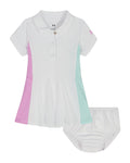 UA Colorblock Newborn Girls' Polo Dress - White