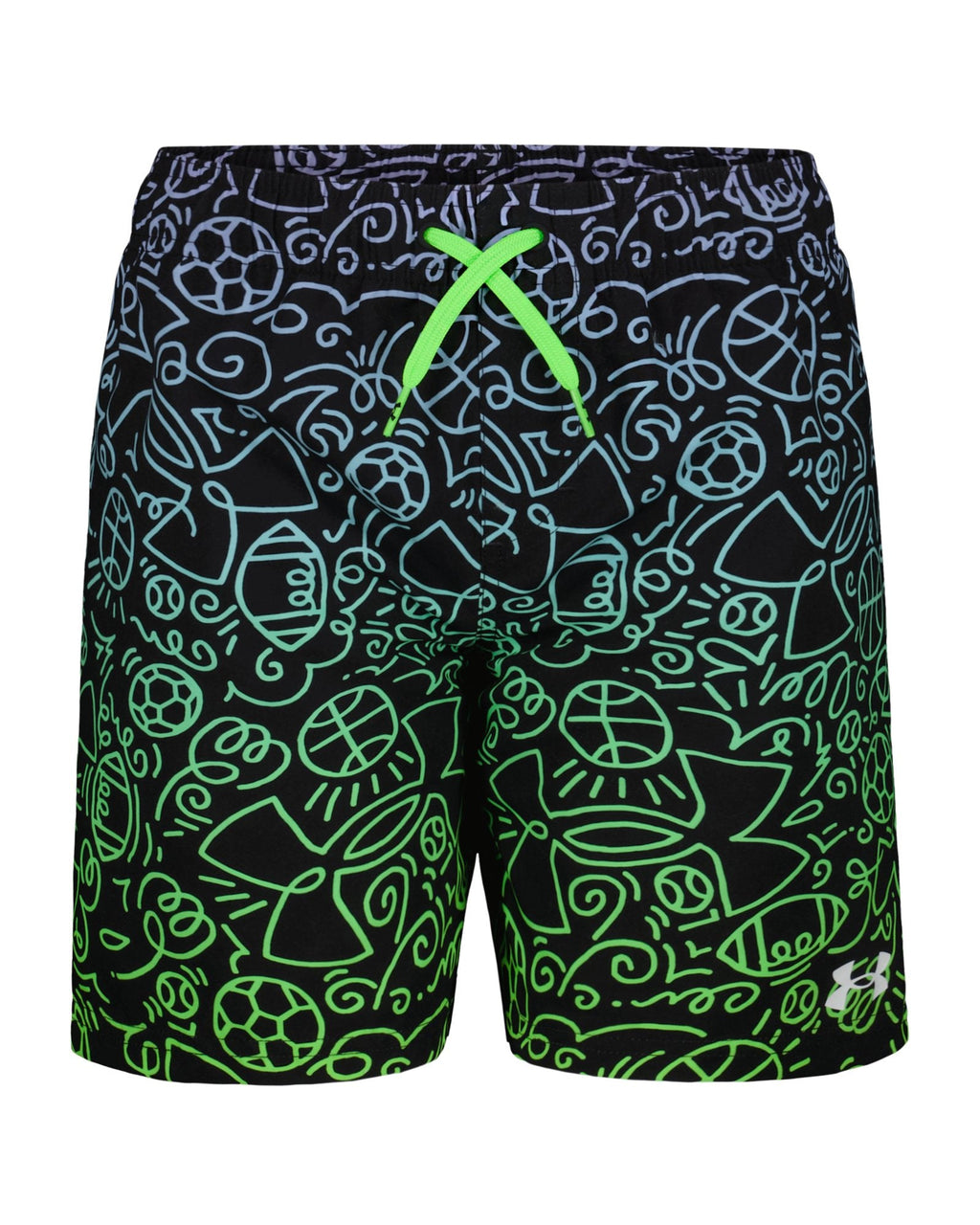 UA Doodle Eng Boys' Volley Shorts - Black