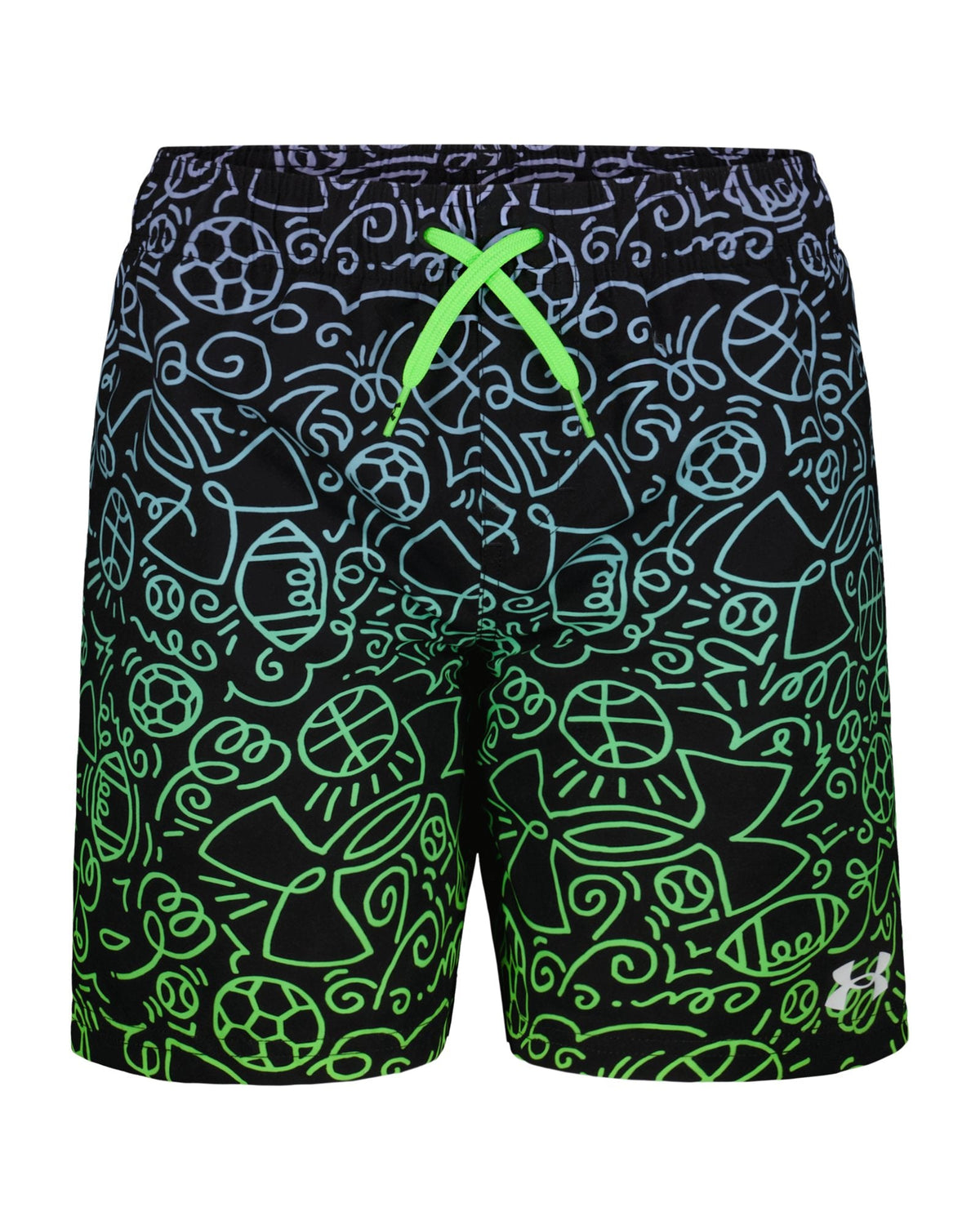 UA Doodle Eng Boys' Volley Shorts - Black