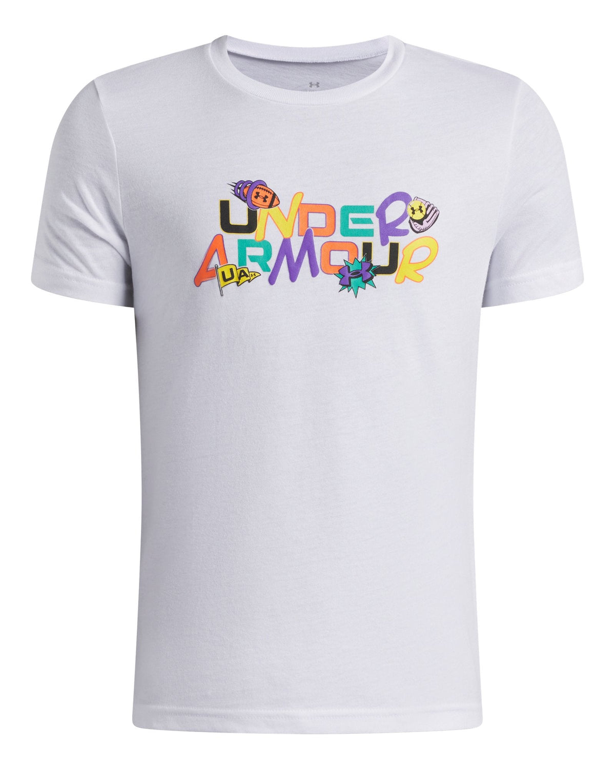 UA Patch Pack Wordmark Boys' Short Sleeve - White