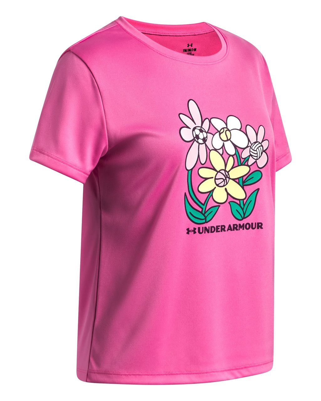 UA Tech™ Floral Sport Graphic Girls' Short Sleeve - Pink