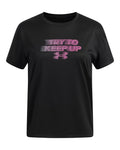 UA Tech™ Keep Up Graphic Girls' Short Sleeve - Black