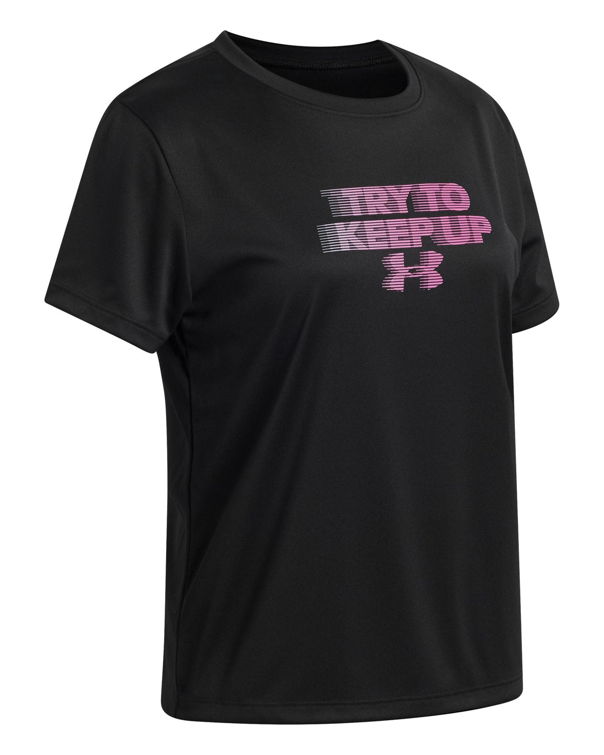 UA Tech™ Keep Up Graphic Girls' Short Sleeve - Black