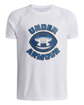 UA Tech™ Chenille Football Boys' Short Sleeve - White