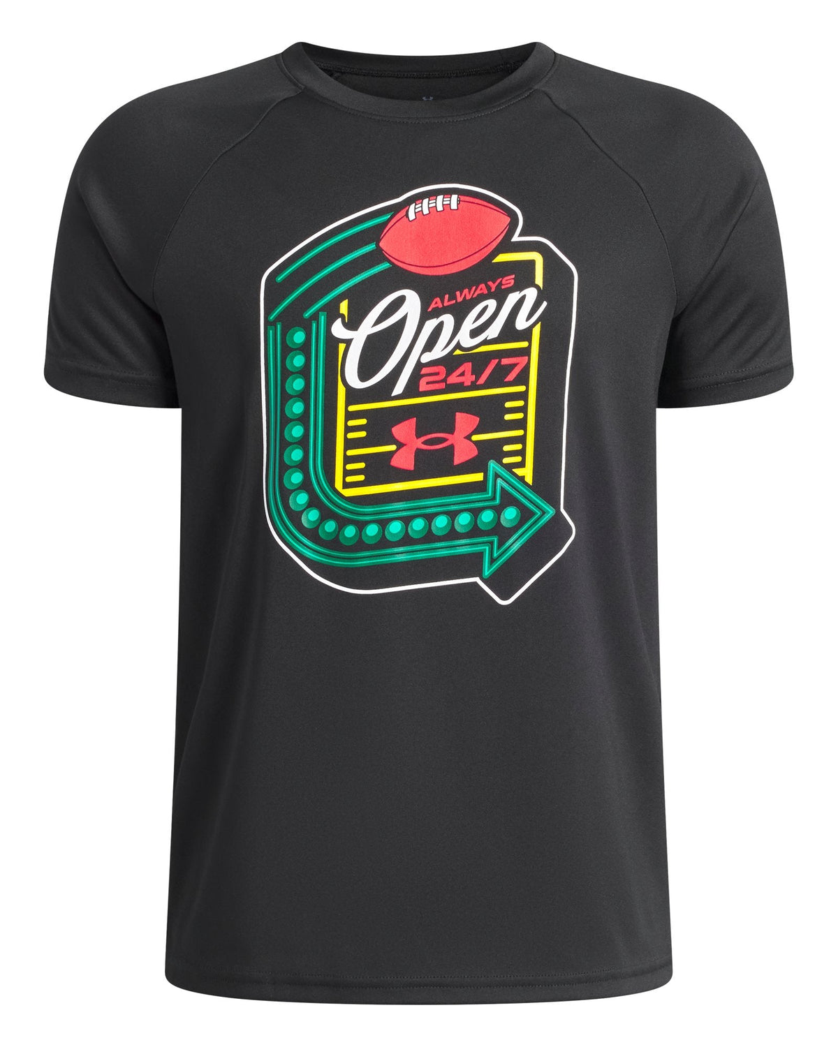 UA Tech™ Always Open Football Boys' Short Sleeve - Black