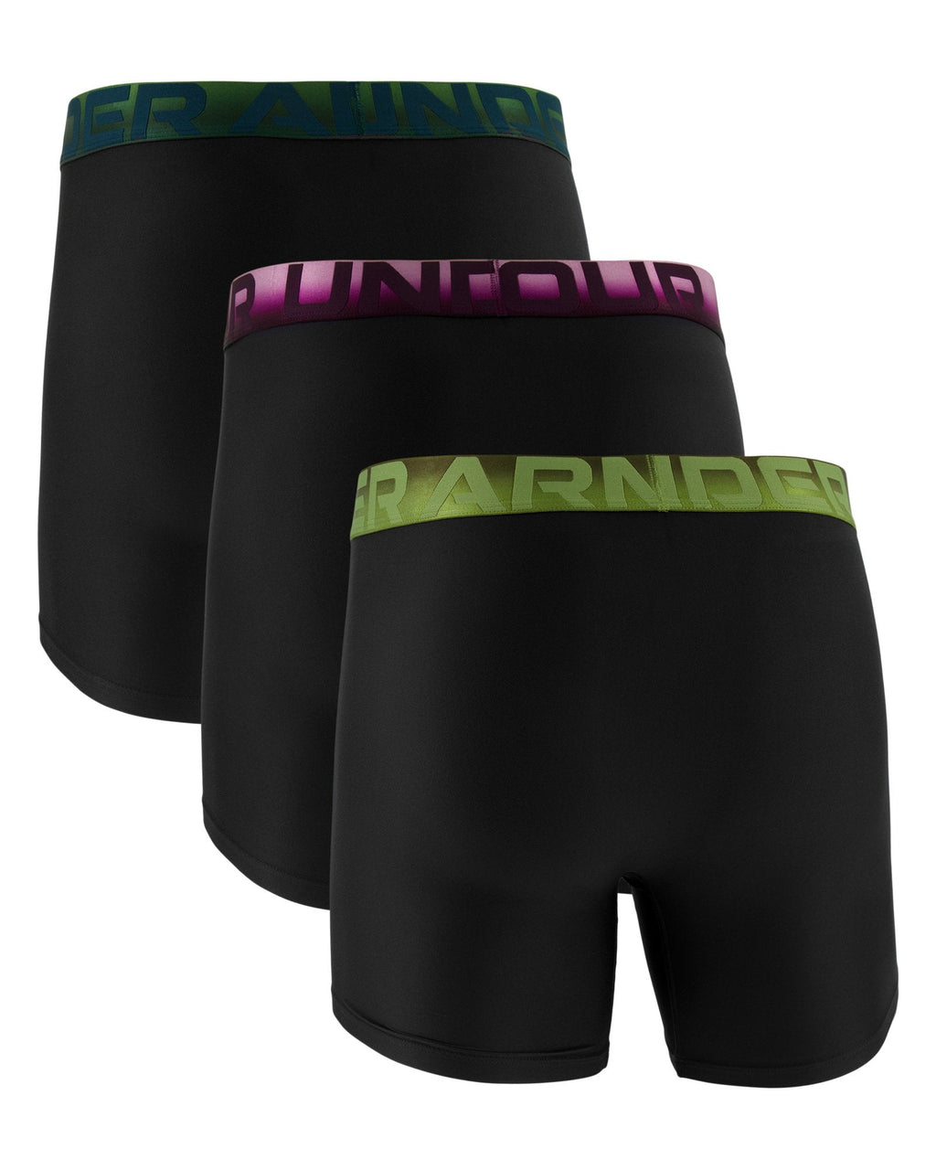 UA Performance Tech Mesh Printed Waistband Men's 6" 3-Pack Boxerjock® - Black