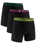 UA Performance Tech Mesh Printed Waistband Men's 6" 3-Pack Boxerjock® - Black