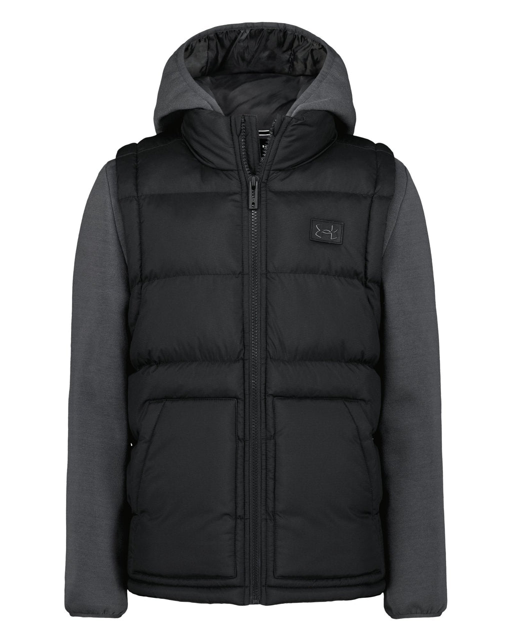 UA 2-Fer Boys' Hoodie Vest - Black