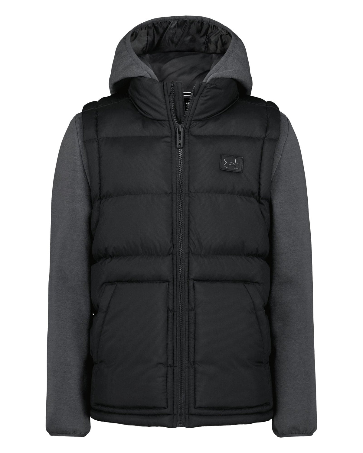UA 2-Fer Boys' Hoodie Vest - Black