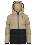 UA Pronto Colorblock Boys' Puffer Jacket - Brown