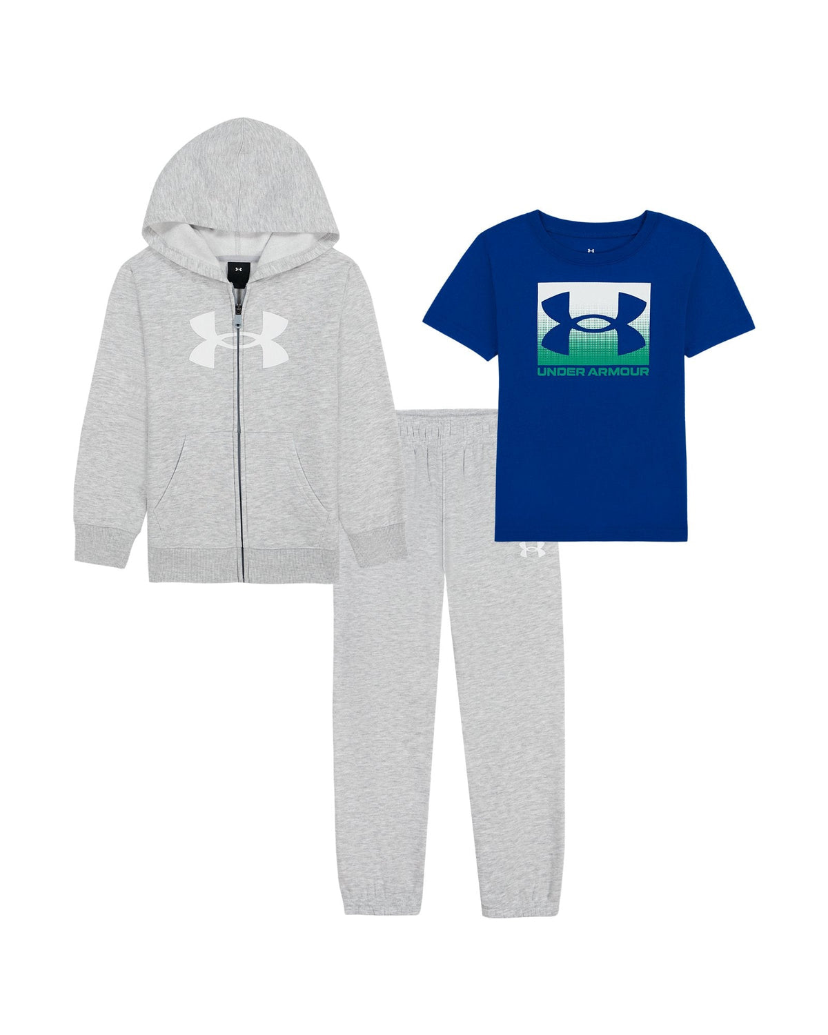 UA 3-Piece Toddler Boys' Full-Zip Hoodie Set - Gray