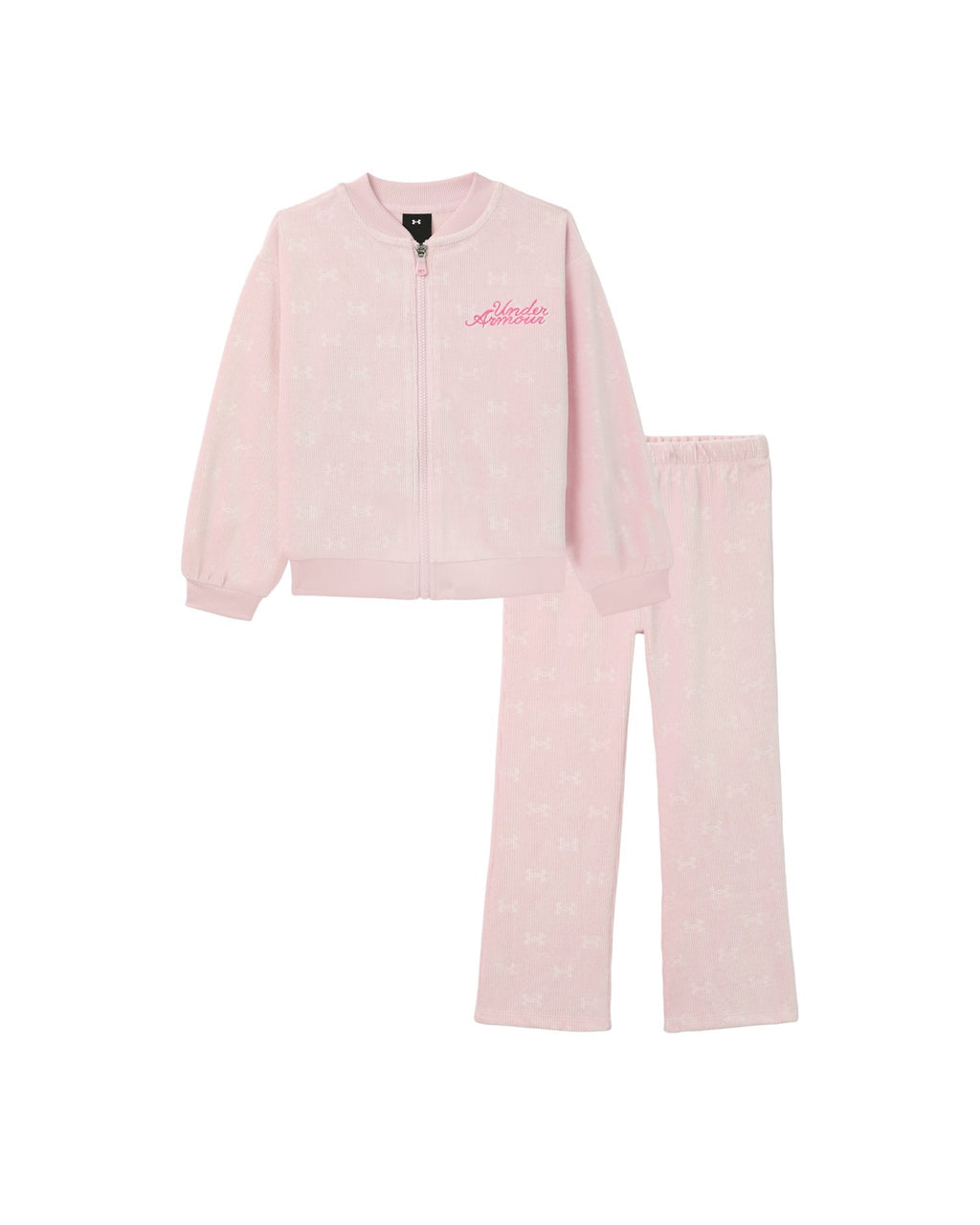 UA Rib Velour Bomber Infant Girls' Set - Pink