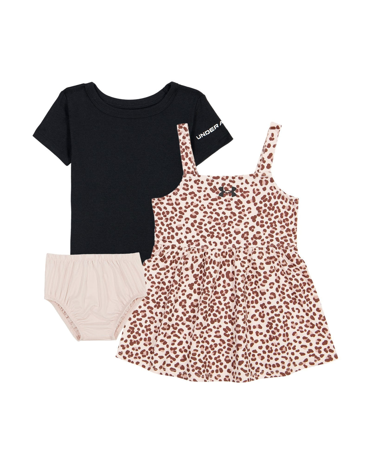 UA Baby Tee & Printed Dress Infant Girls' 3-Piece Set - Pink