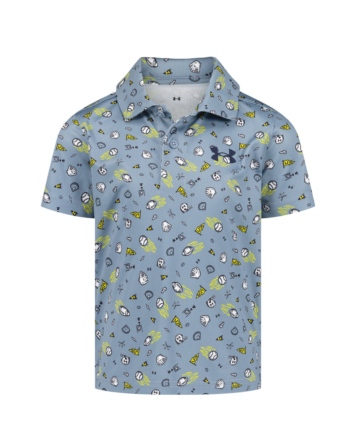 UA Matchplay Printed Boys' Polo - Blue