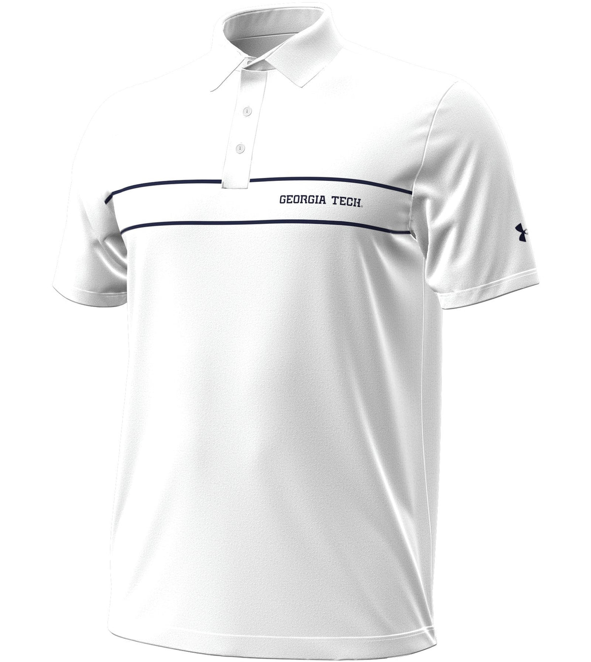UA Playoff Chest Stripe Collegiate Men's Polo - White