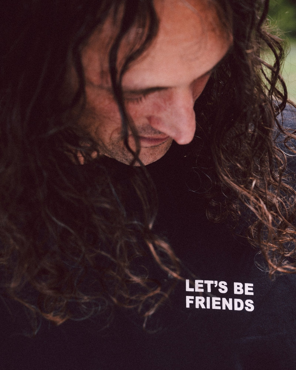 UNLESS Let's Be Friends Graphic Unisex Short Sleeve T-Shirt - Black