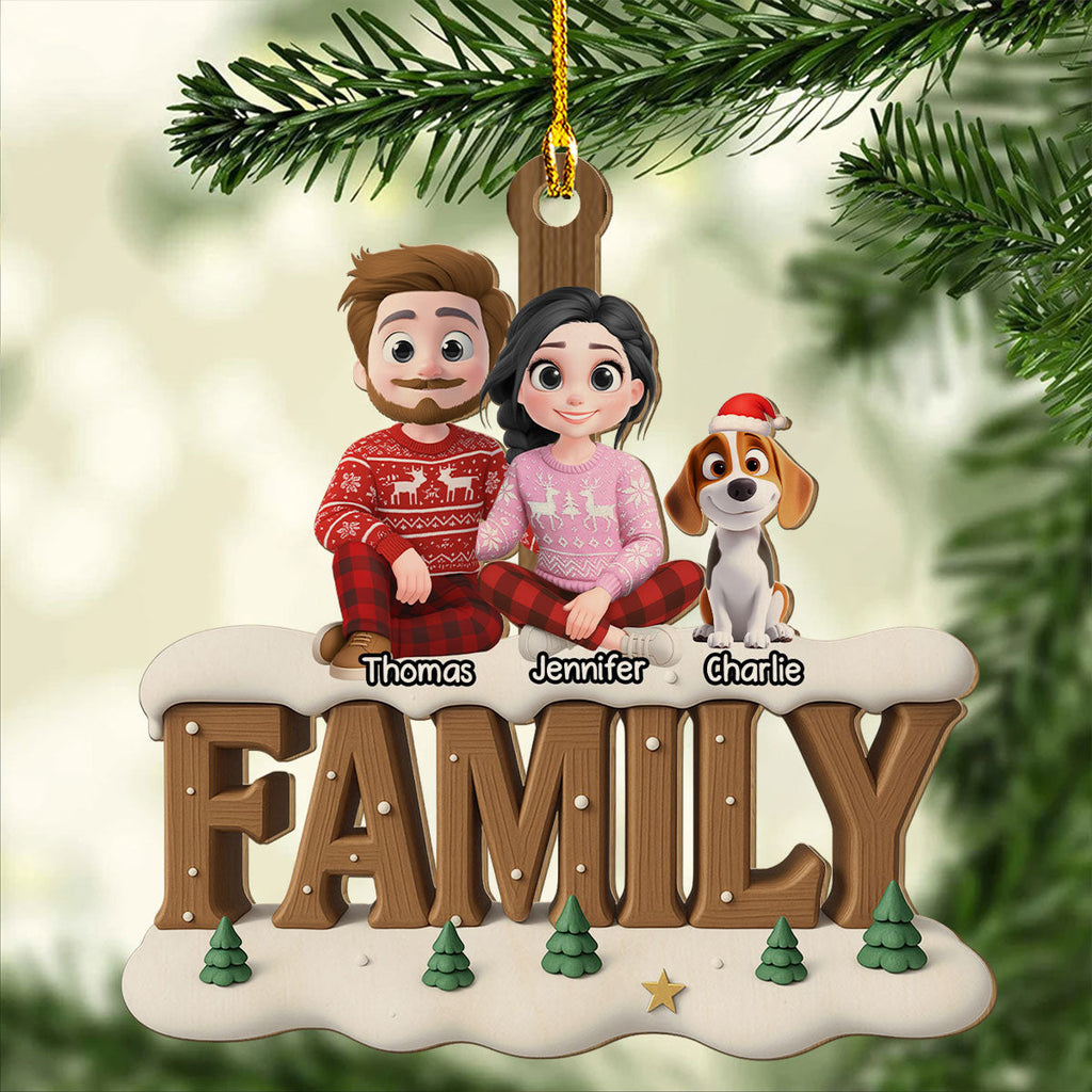 Custom Keepsake Christmas Ornament •  Family This Year Onwards - Personalized 3D Effect Wood Ornament