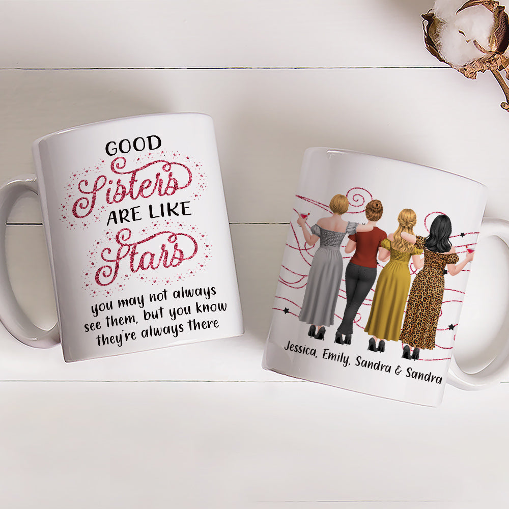 Custom Christmas & Birthday Gift for Brother & Sister • Good Relationships Are Like Star - Personalized Coffee Mug