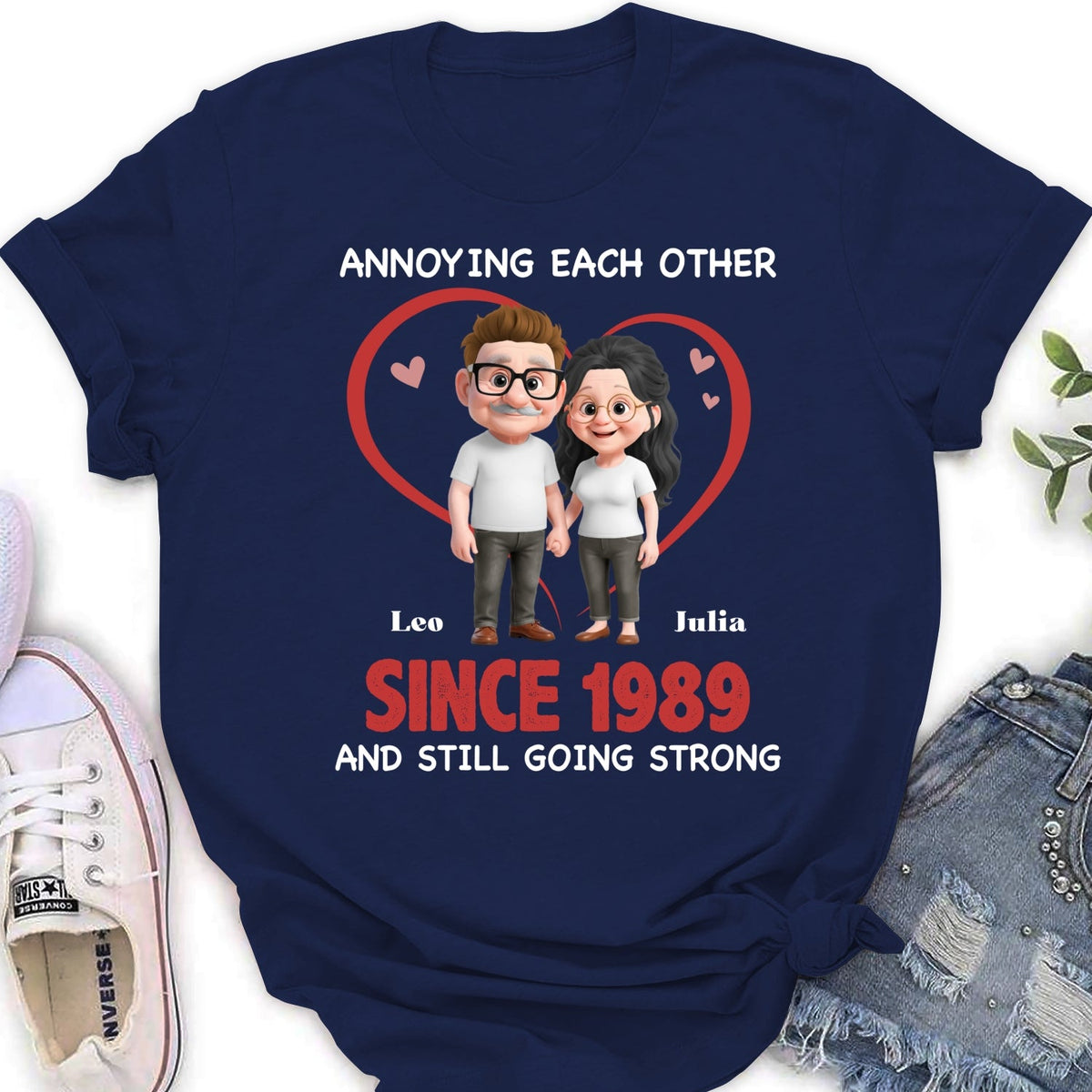 Custom Christmas Anniversary Keepsake Gifts For Husband • Together Forever Cartoon - Personalized Shirt