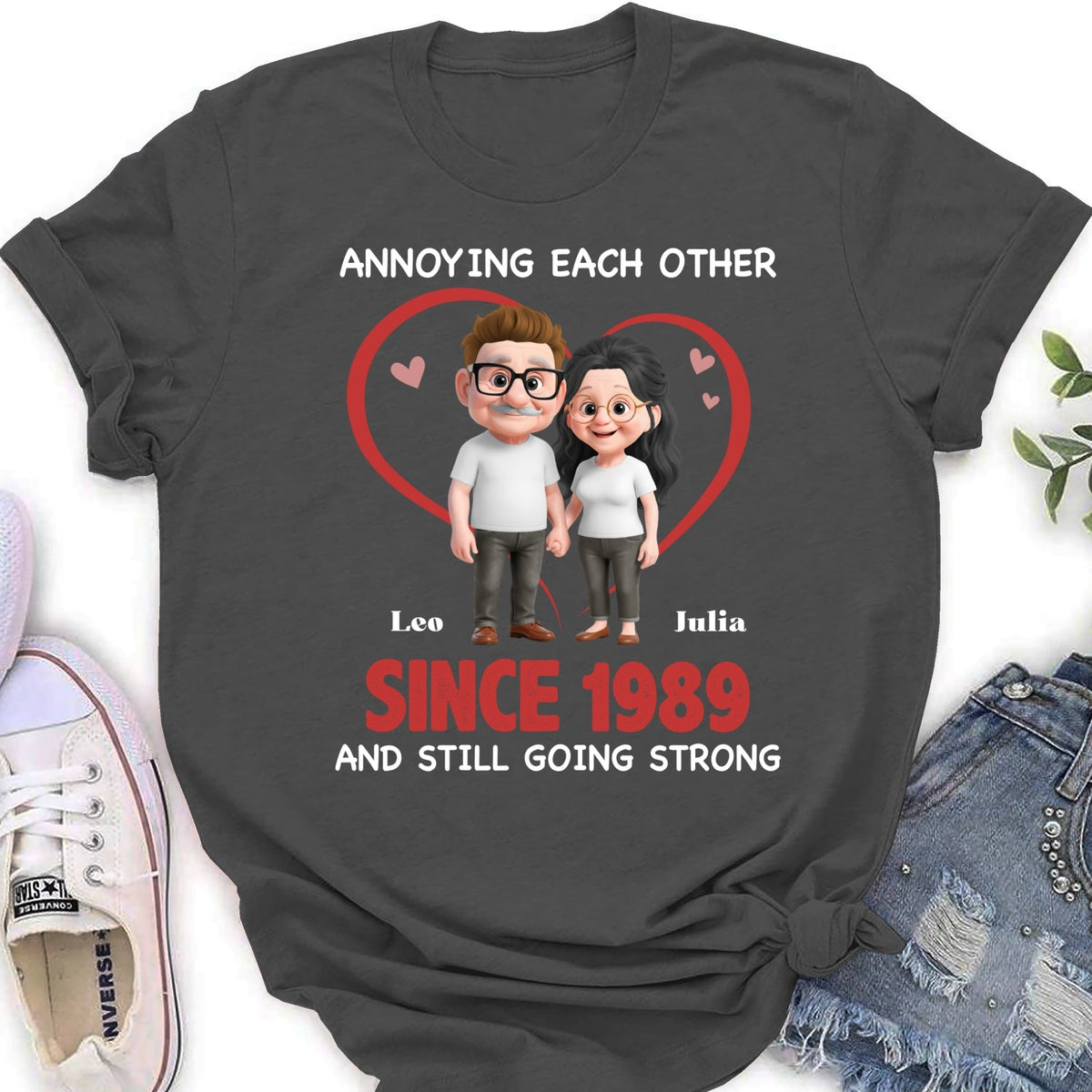 Custom Christmas Anniversary Keepsake Gifts For Husband • Together Forever Cartoon - Personalized Shirt