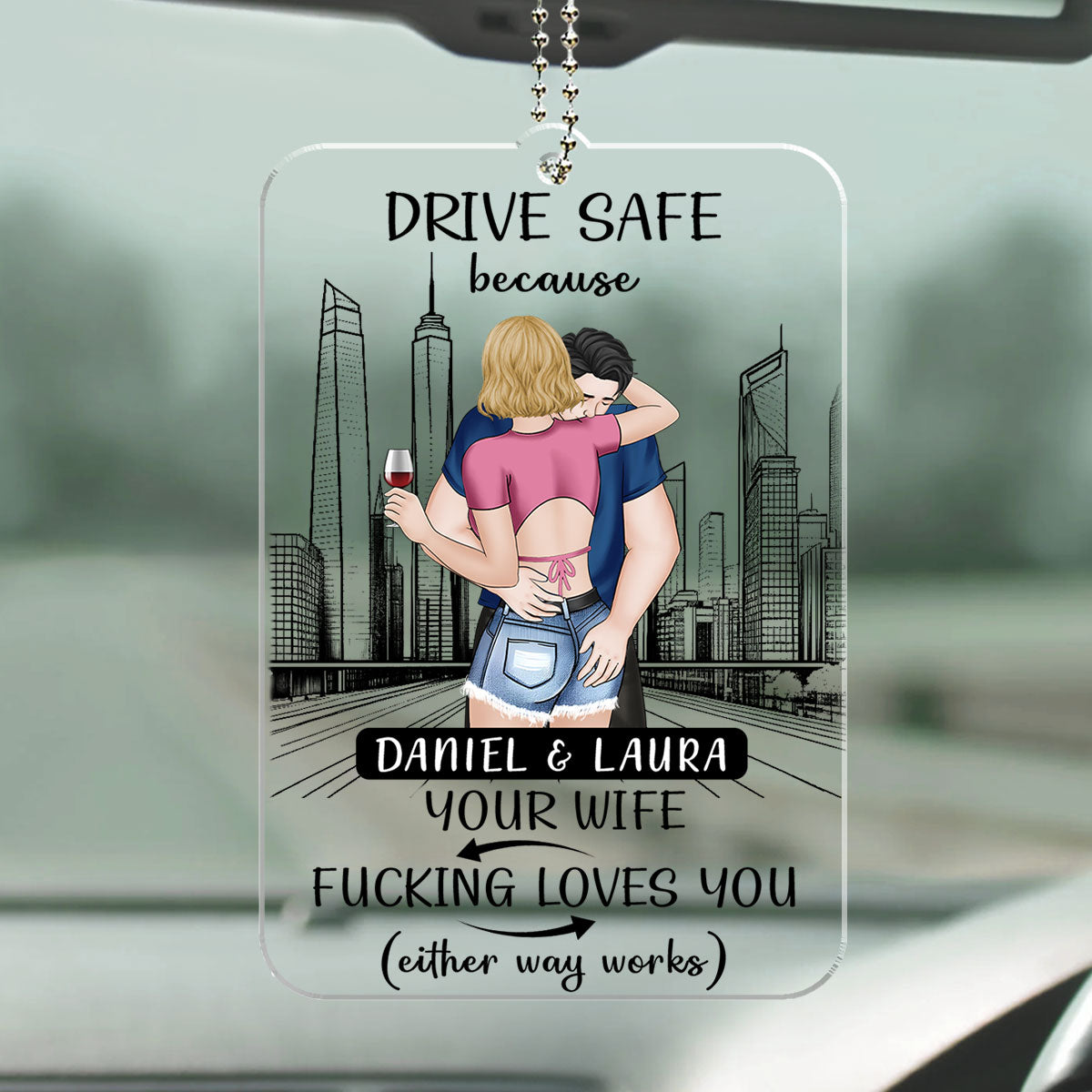 I Love You Forever & Always - Personalized Car Ornament