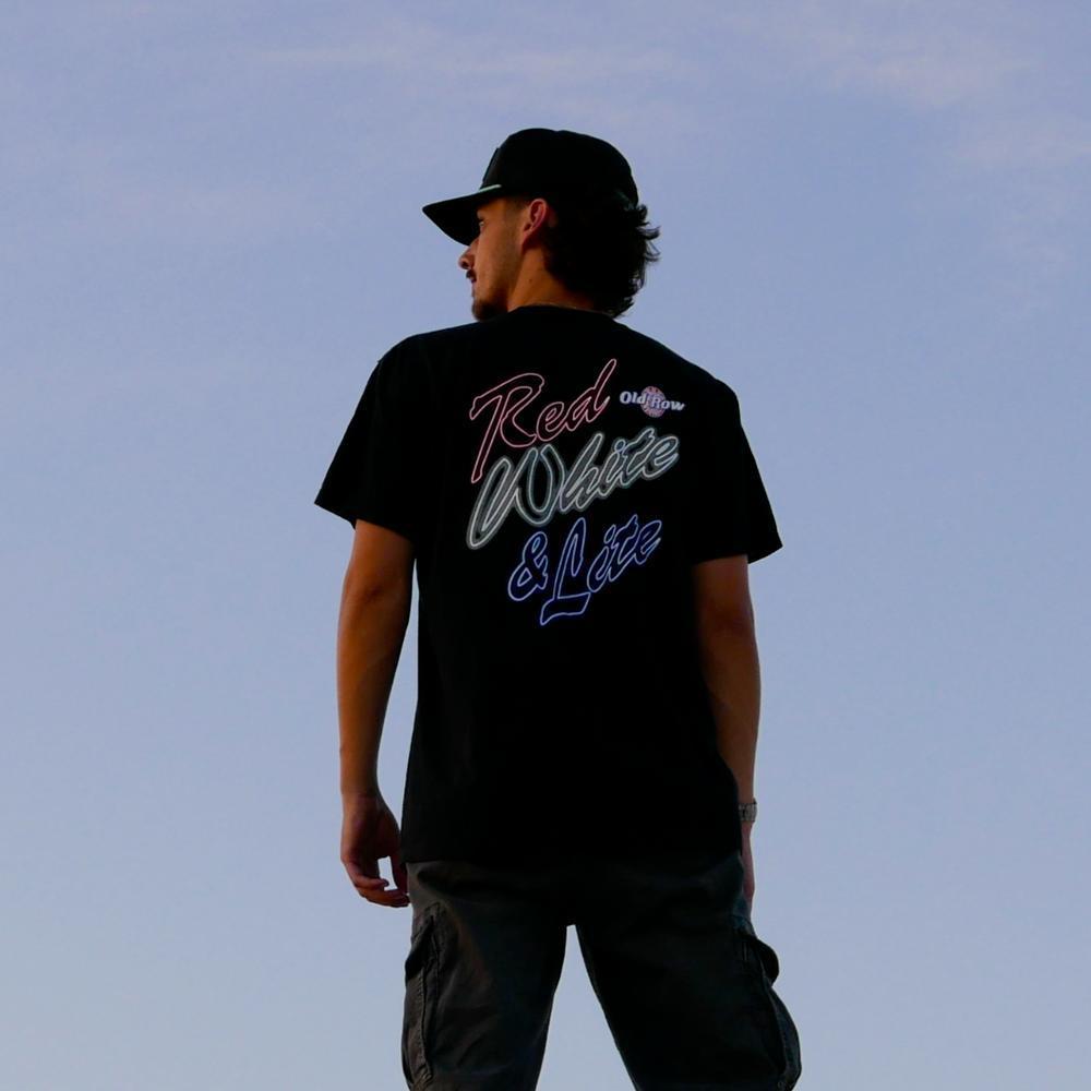Red White & Lite Pocket Tee