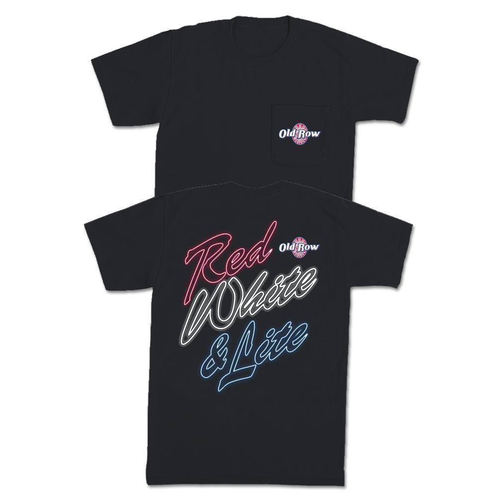 Red White & Lite Pocket Tee