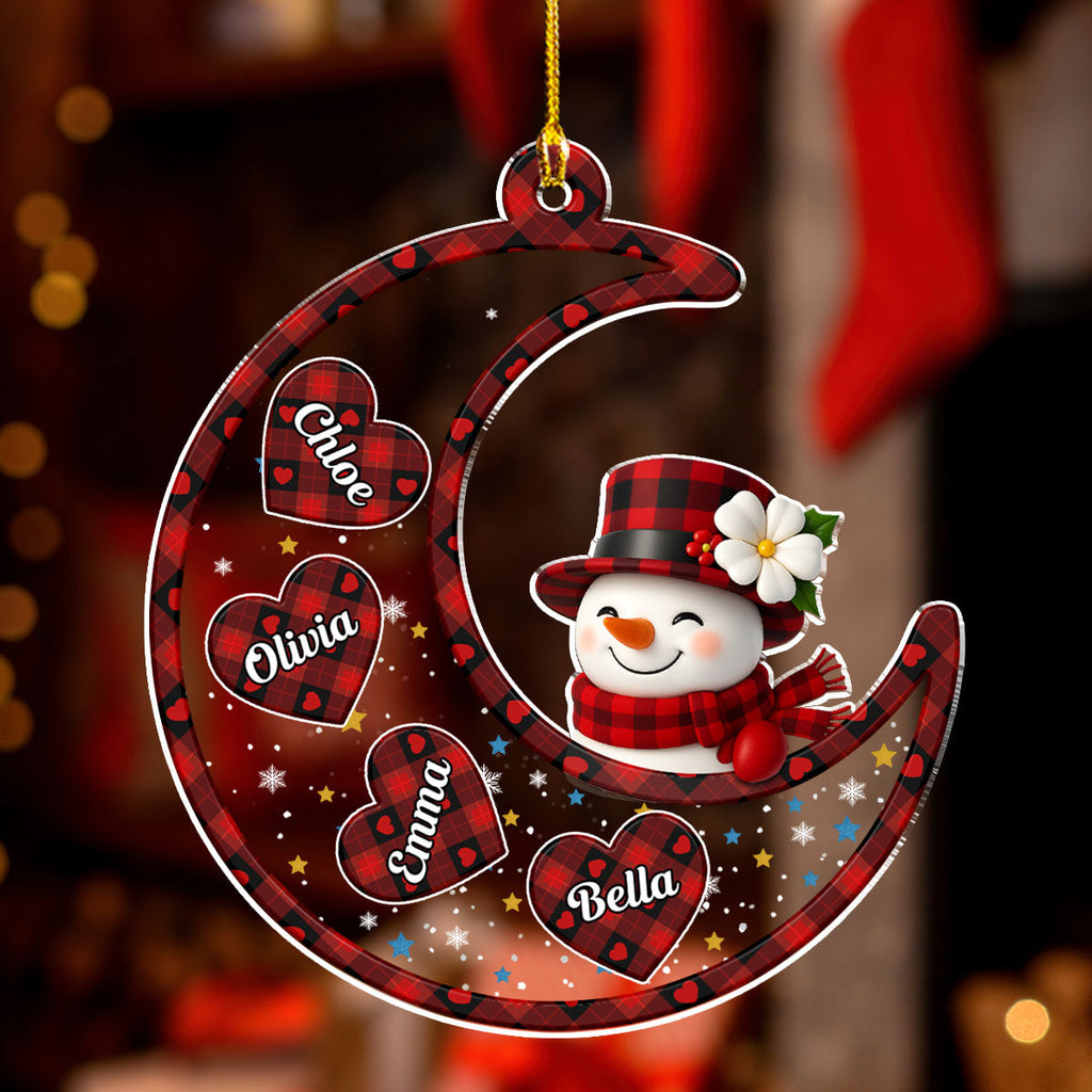 Custom Family Ornament, Christmas Gift for Family Members •  A Snowman Christmas With Love - Personalized Acrylic Ornament