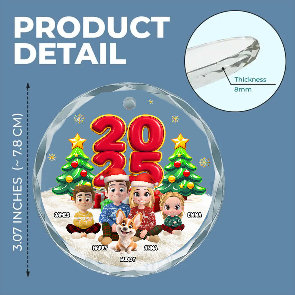 Custom Family Ornament, Christmas Gift for Family Members •  You Me And Our Kids - Personalized Glass Ornament