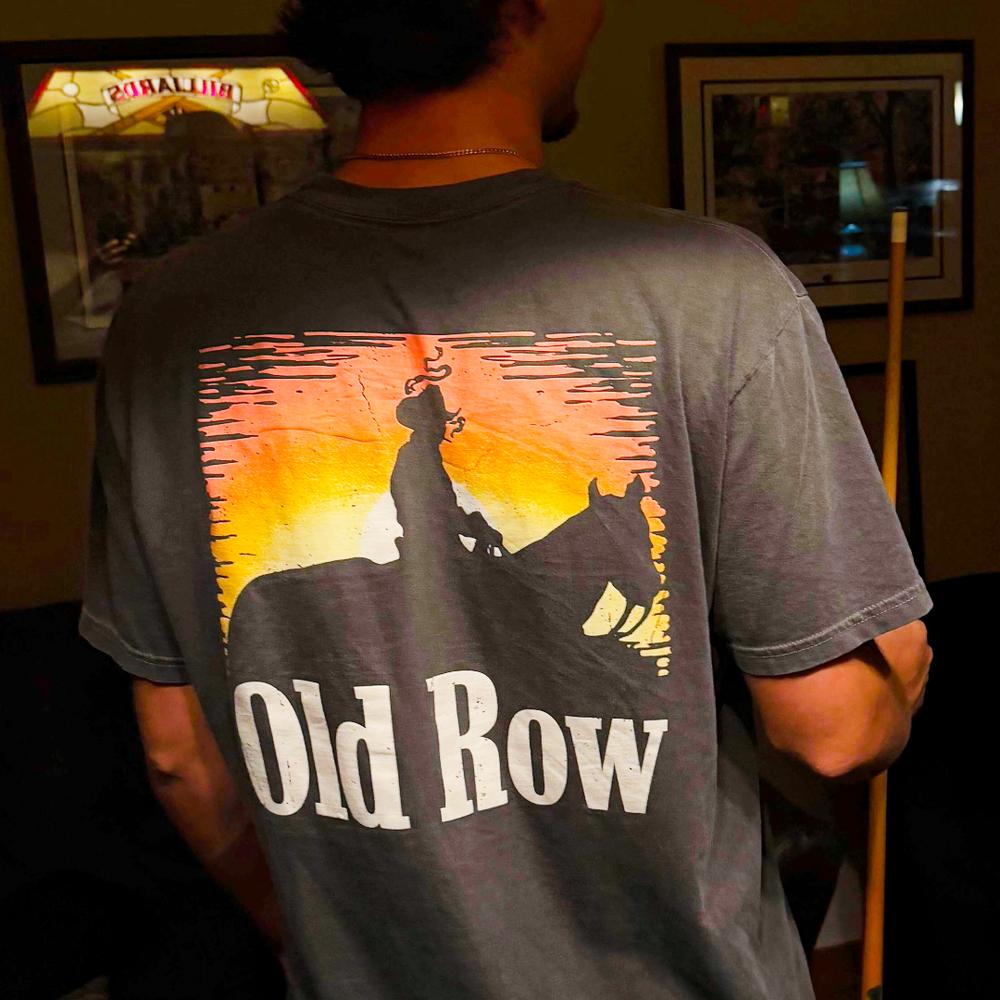 Smoking Cowboy Sunset Pocket Tee