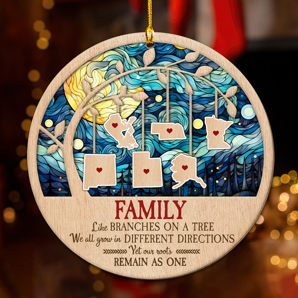 Custom Keepsake Christmas Ornament •  Family Like Branches On A Tree - Personalized Wood Ornament