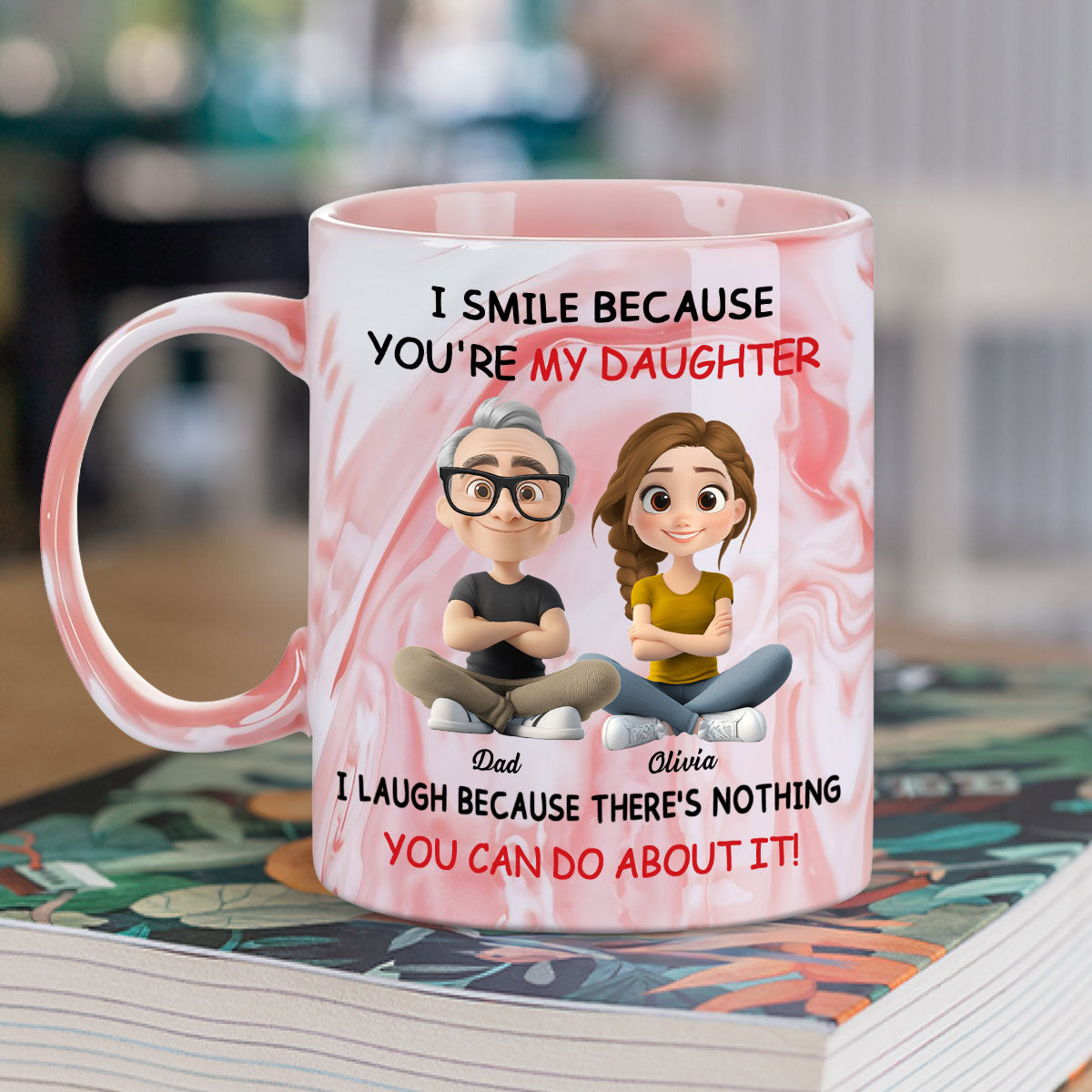 Custom Christmas & Birthday Gift for Daughter • My Daughter - Personalized Pink Marble Mug
