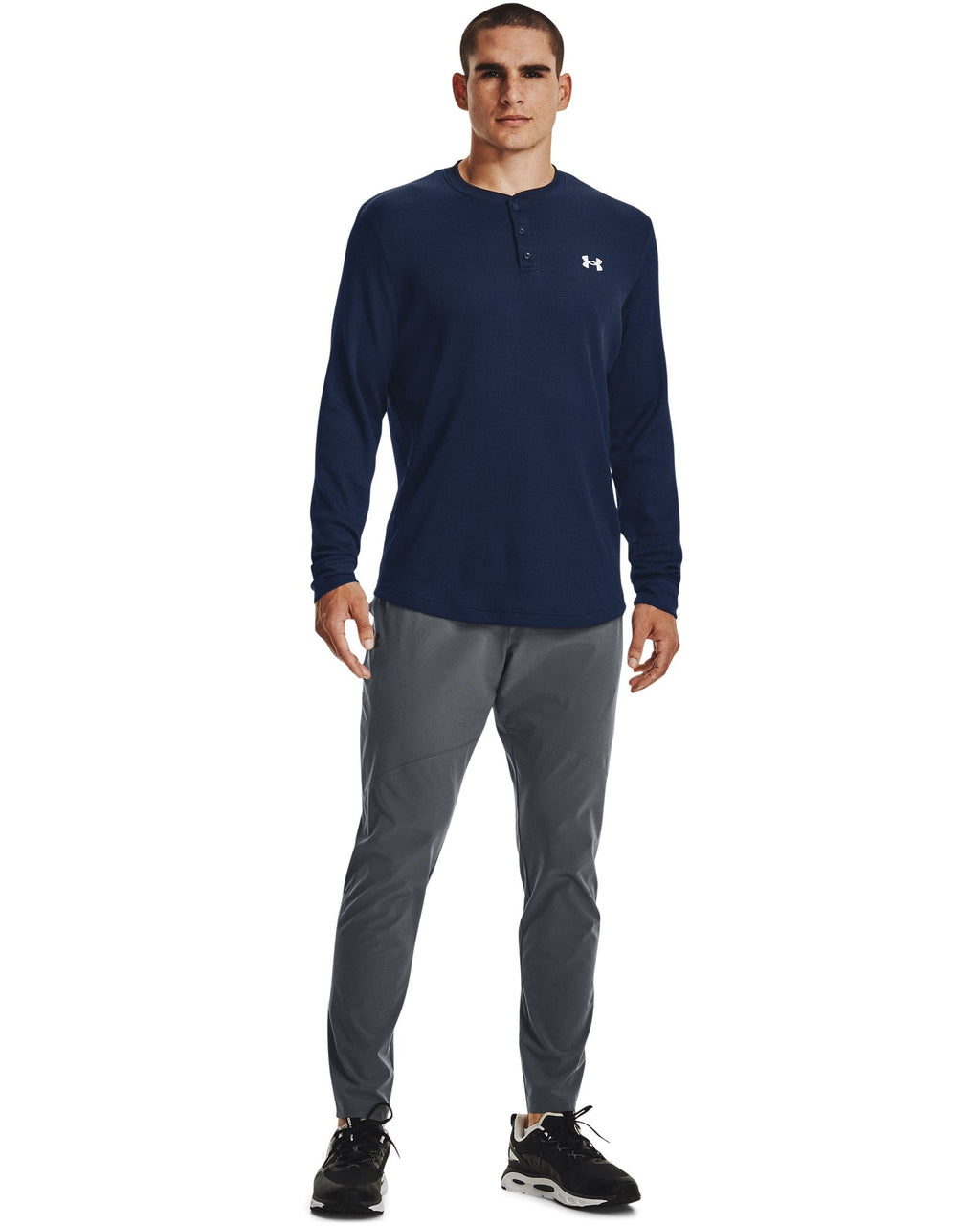 UA Waffle Men's Henley - Blue