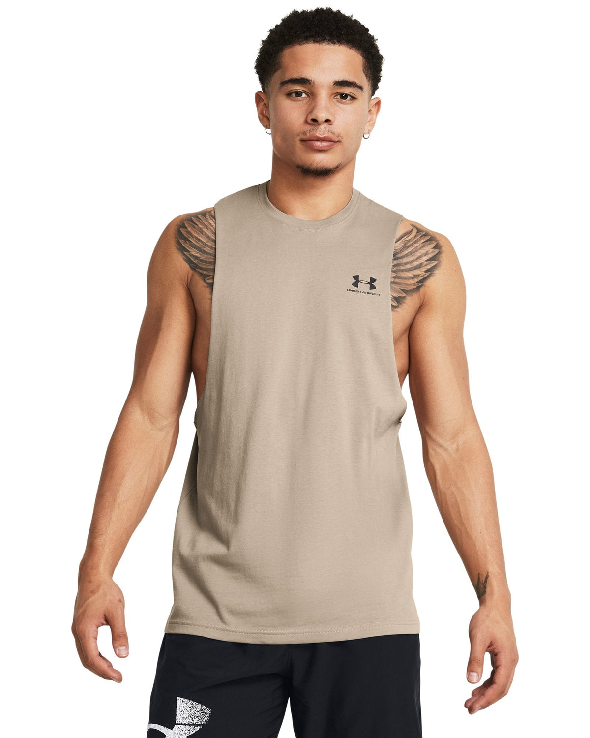 UA Left Chest Cut-Off Men's Tank - Brown