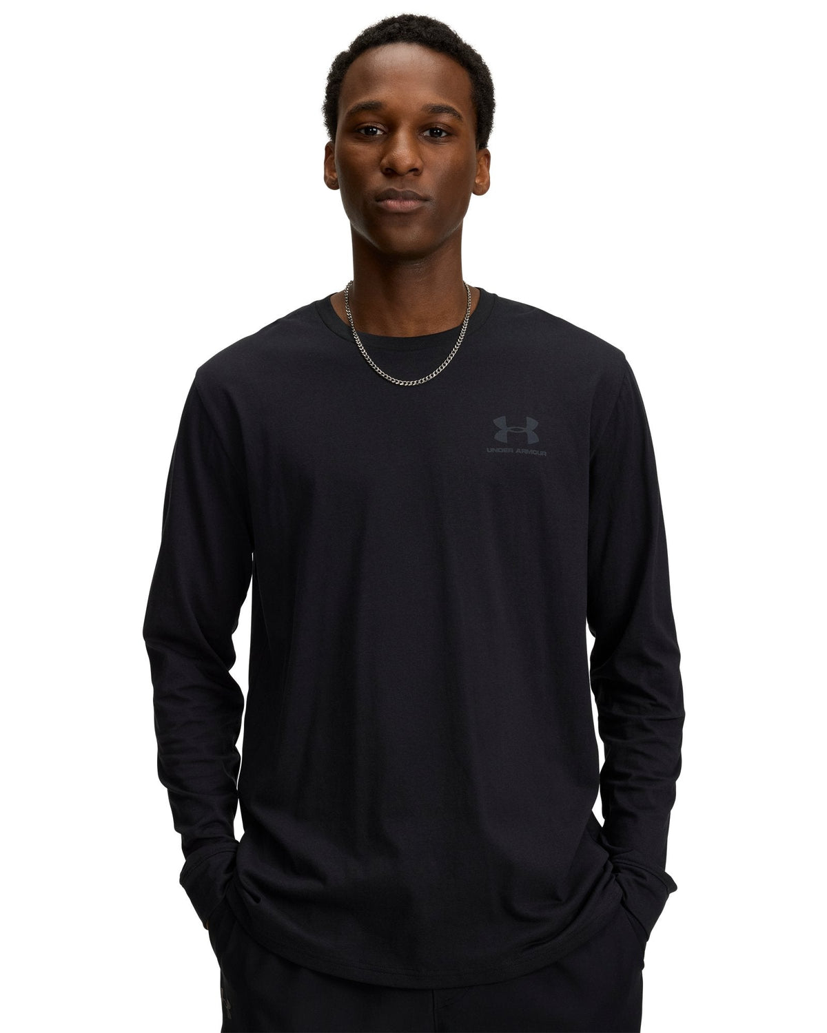 UA Left Chest Men's Long Sleeve - Black