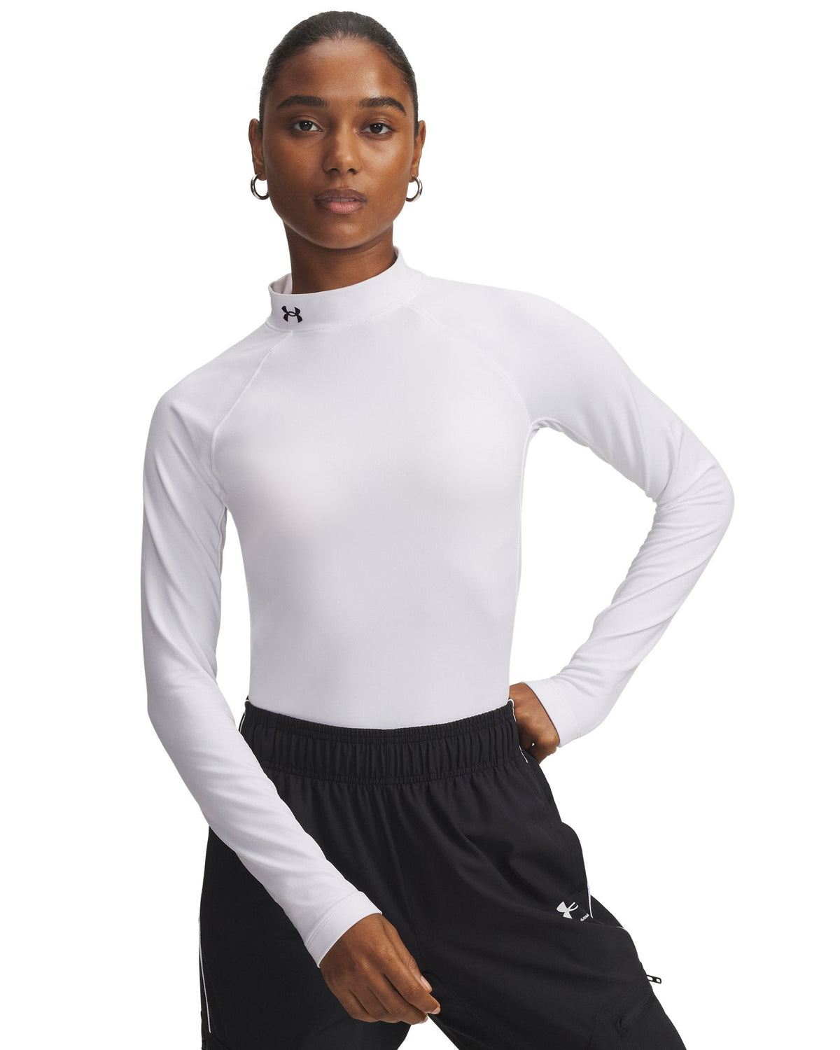 ColdGear® Women's Mock Neck Long Sleeve - White