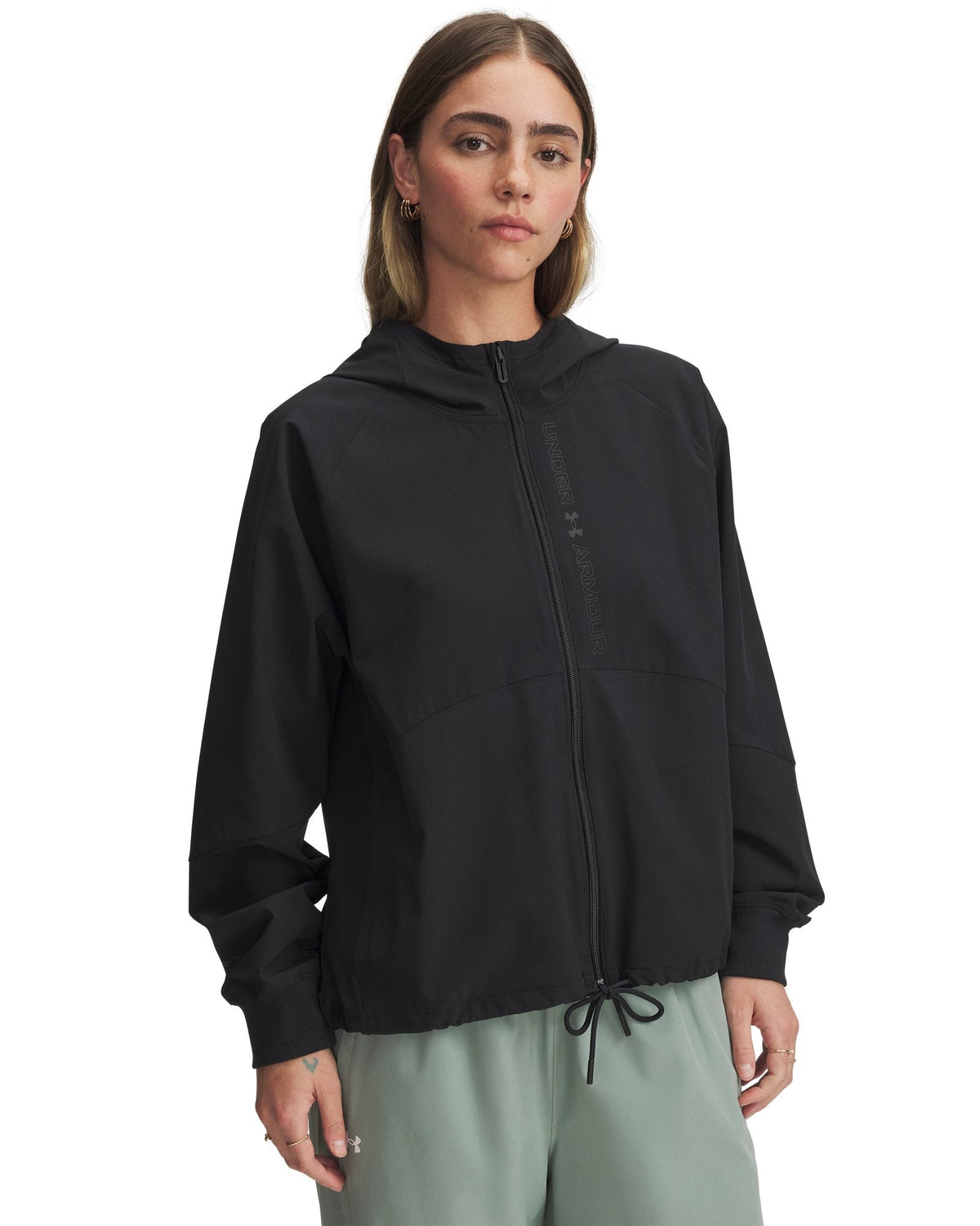 UA Woven Women's Full-Zip Jacket - Black