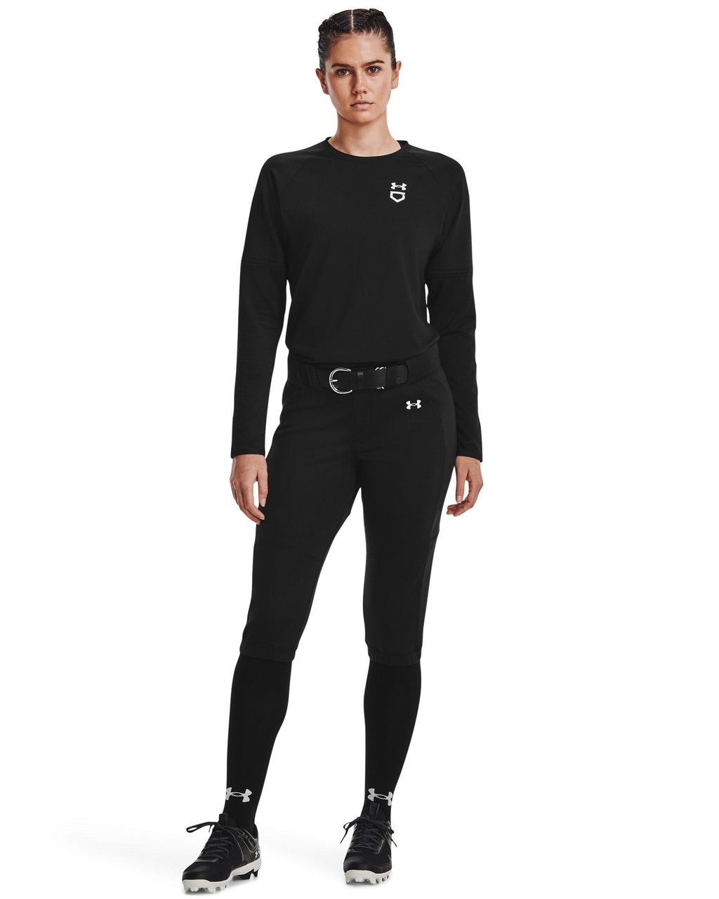 UA Utility Waffle Women's Crew - Black
